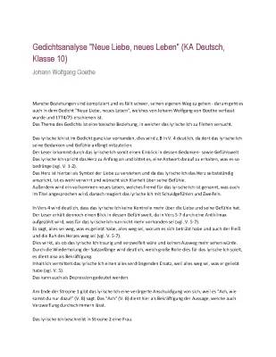 Goethe - Neue Liebe, neues Leben: Epoche, Metrum und Thema