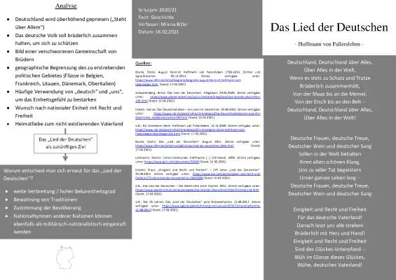 Lied der Deutschen Text und Geschichte - Deutsche Nationalhymne Strophe 1-3 und 1-4