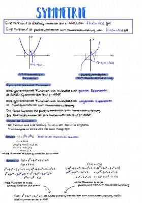 Symmetrie einer Funktion bestimmen - Achsensymmetrie und Punktsymmetrie einfach erklärt