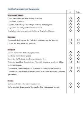 Kurzgeschichten Interpretation: Beispiele für Klasse 8, 9, 10, 11 und PDF Vorlagen