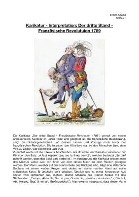 Karikatur Französische Revolution: Der Dritte Stand Analyse