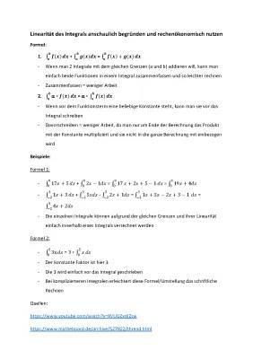 Lineare Substitution Integral Aufgaben und Lösungen für Kinder