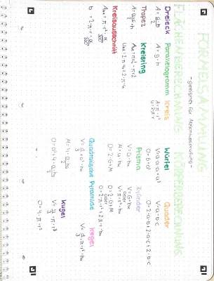 Formelsammlung Mathematik PDF: Gymnasium, Realschule, und Oberstufe