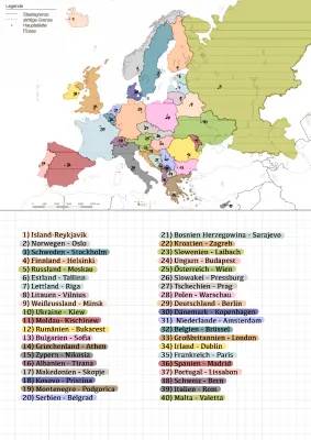 Entdecke Europas Länder und Hauptstädte: Quiz und Karte zum Ausdrucken