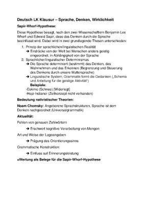 Sapir-Whorf-Hypothese Deutsch LK - Beispiele, Kritik und PDF