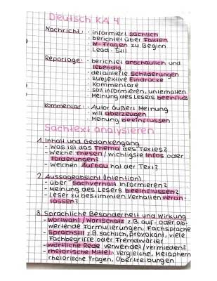 Sachtextanalyse Beispiele und Übungen PDF mit Lösungen für Klasse 9 und 10