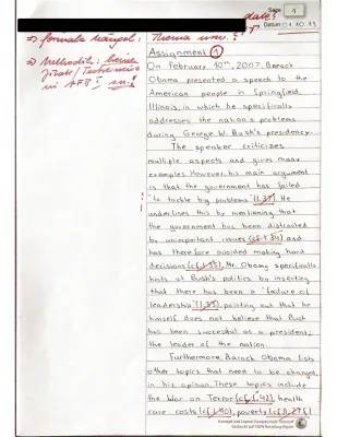 Obama Speech American Dream Analysis - High School Klausur