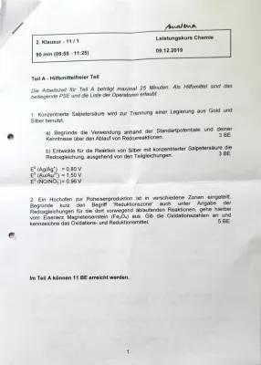 Redoxreaktionen und Elektrochemie Übungen für die Schule inkl. Lösungen und PDF