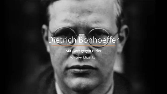 Dietrich Bonhoeffer: Einfacher Steckbrief für Kinder