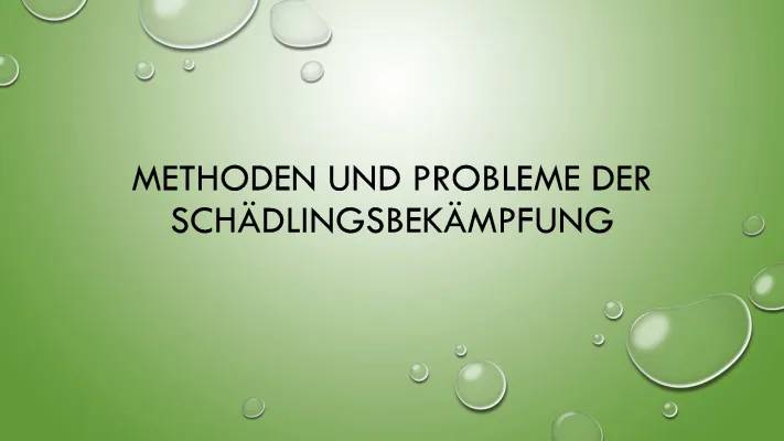 Schädlingsbekämpfung: Die Welt der Chemischen, Biologischen und Mechanischen Methoden