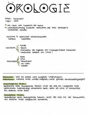 Ökologie Lernzettel: Toleranzkurve, RGT-Regel und Populationsökologie leicht erklärt!