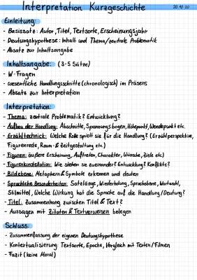 Kurzgeschichten Interpretation Beispiel: Klasse 8, 9, 10, 11 und Abitur