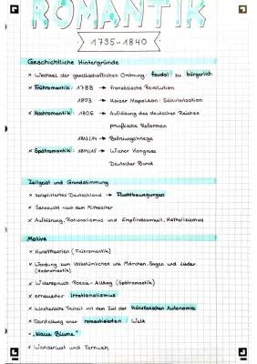 Die Merkmale der Romantik in der Literatur und wichtige Werke