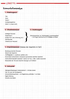 Kommunikationsanalyse Beispiel für Kurzgeschichte, PDF und mehr!