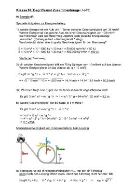 Energieerhaltungssatz für Kinder: Physik Formel, Mechanik Beispiel und Looping Aufgaben