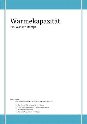 Spezifische Wärmekapazität: Wasser, Eis, Wasserdampf | Experimente und Tabellen