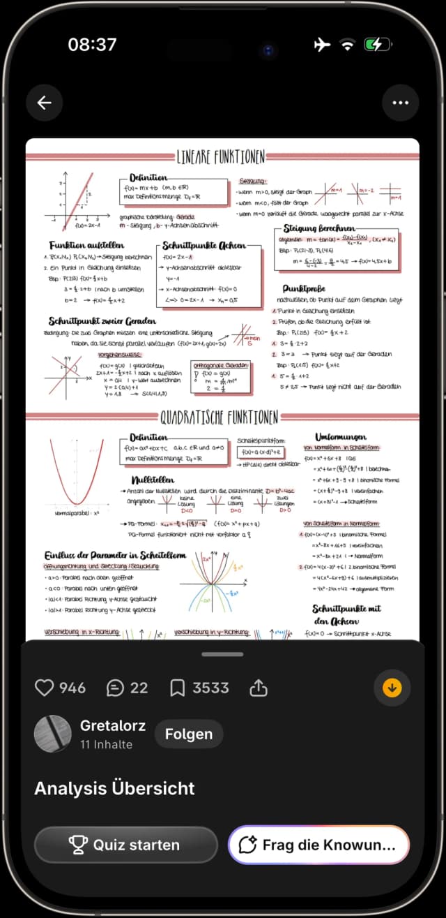Knowunity App Lernzettel