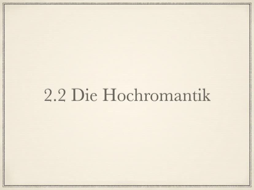 Die Romantik
1795 bis 1835 Die Welt muß romantisiert werden. So findet man den
ursprünglichen Sinn wieder. Indem ich dem Gemeinen einen
hohe