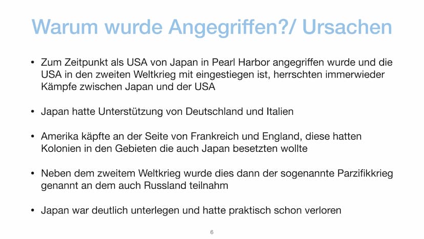 
<p>Zunächst wurde die Atombombe entwickelt, da die USA befürchtete, dass Deutschland ihnen zuvorkommen könnte. Albert Einstein arbeitete ge