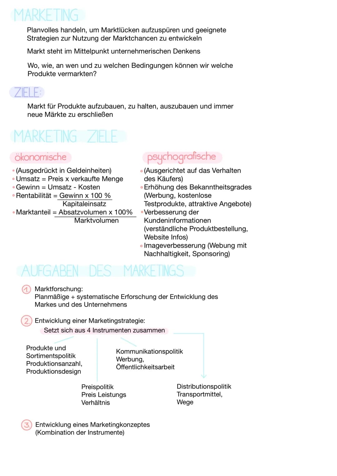 MARKETING
Planvolles handeln, um Marktlücken aufzuspüren und geeignete
Strategien zur Nutzung der Marktchancen zu entwickeln
Markt steht im 