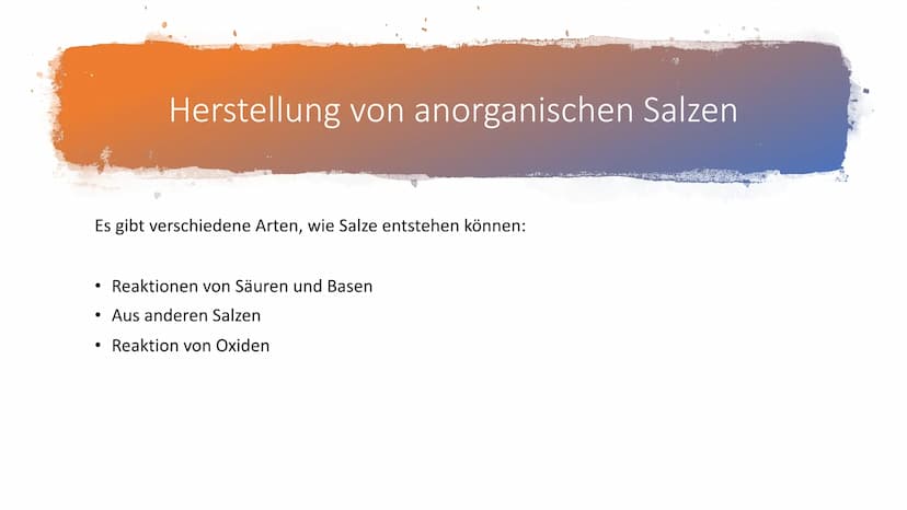 Salze
Chemie 1 Allgemeines
Als Salze bezeichnet man chemische Verbindungen bzw. kristalline
Substanzen, die aus positiv geladenen lonen (Kat