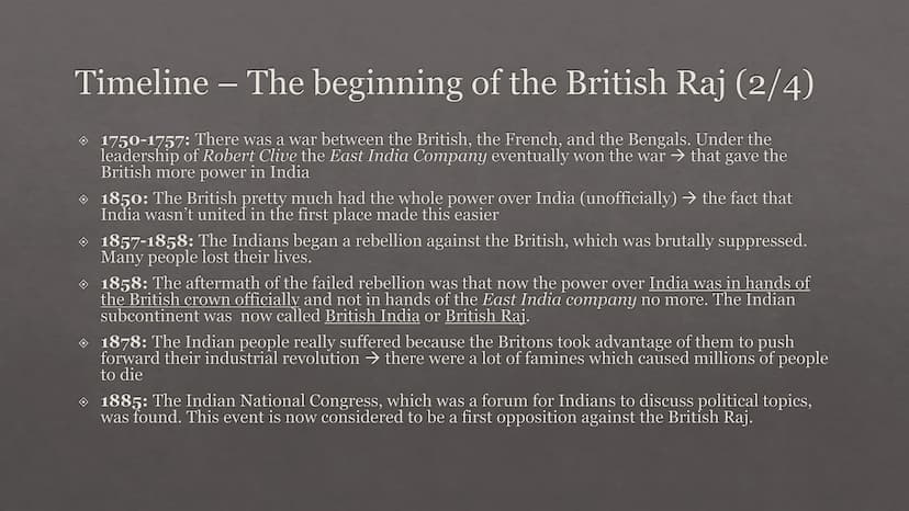 53
India
a former British colony Vocabulary
English
rule
merchant
imperialism
spices
Navy
(to) suppress
famine
to be oppose to
German
hier i