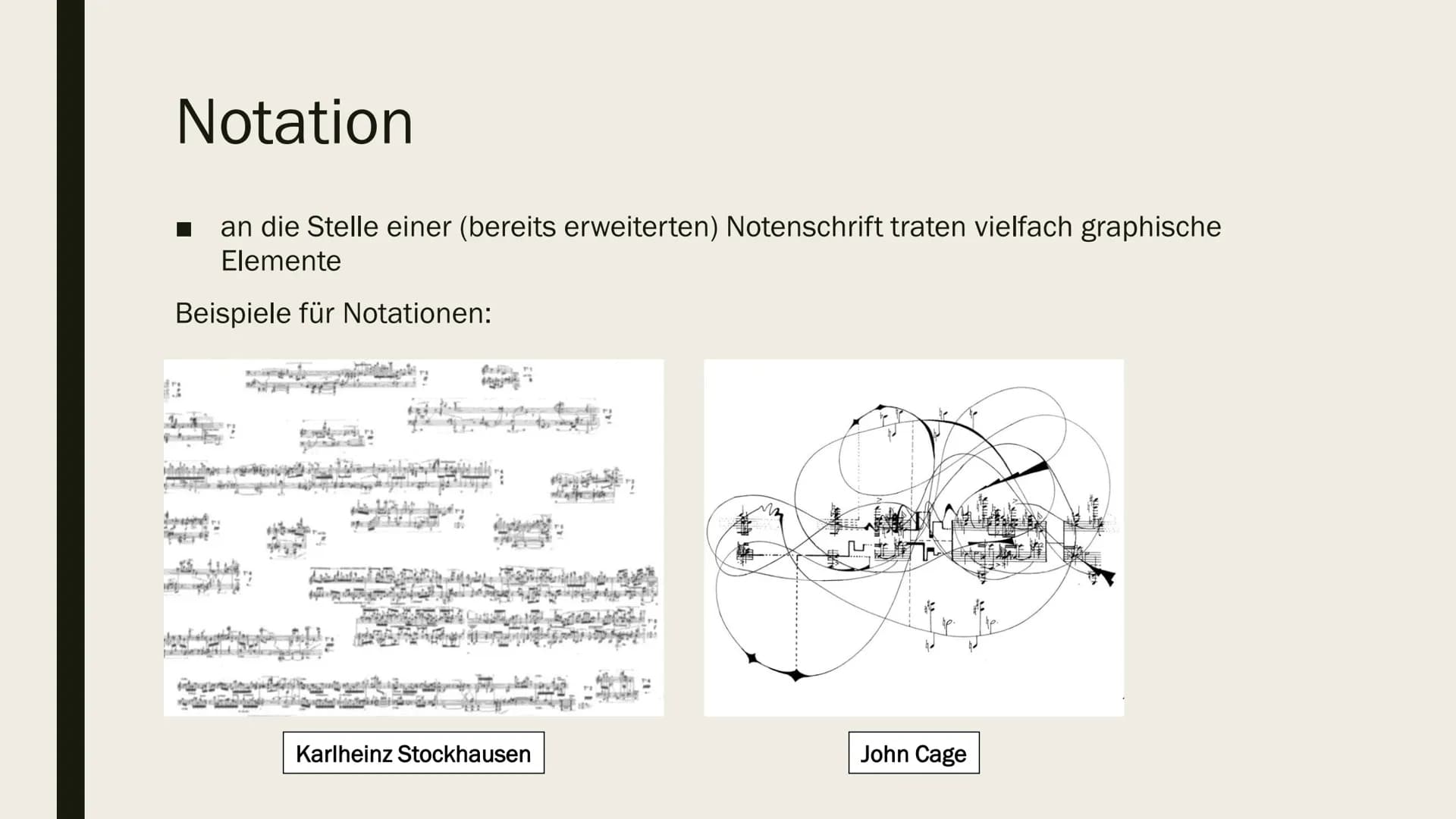 ALEATORIK
(LAT. ALEA ,WÜRFEL, RISIKO, ZUFALL") Definition
eine 1951 entstandene Musikrichtung der Neuen Musik
■ ein Kompositionsverfahren, d
