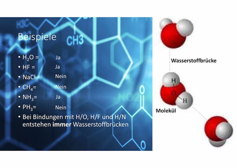 CH3
Wasserstoffbrücken
NO
OH
CH3
O
02N Definition CH3
●
• Anziehungskraft zwischen
Wasserstoffatome und freiem
Elektronenpaar von Fluor-,
Sa