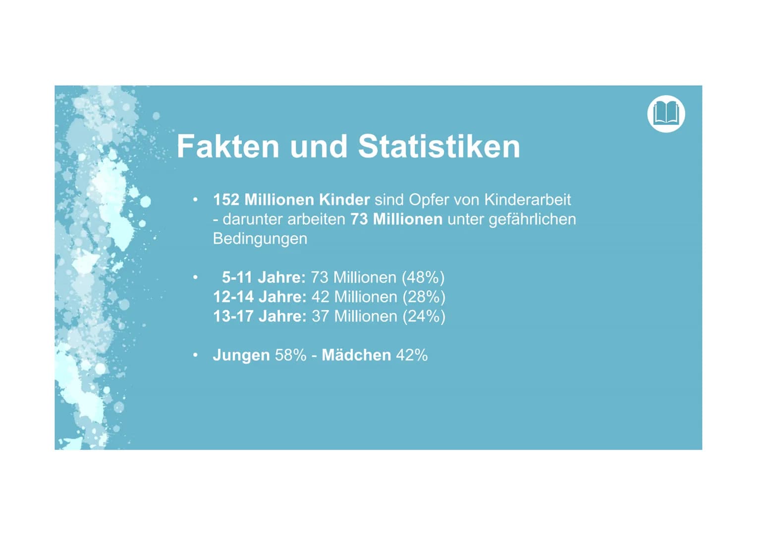 Child labour
KINDERARBEIT
Amelie Dissertori
Abschlussprüfung 2020
Lavoro minorile $
GA
Agenda
Definition
[EN] Geography
Wirtschaft
[IT] Orga