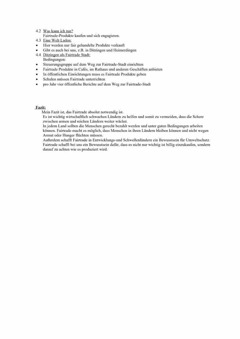 Gymnasium Ditzingen, Schuljahr 2016/17
Referent: Klasse 8c
Fairtrade: Ist Fairtrade empfehlenswert oder unnötig
1. Bedeutung Fairtrade
1.1 D