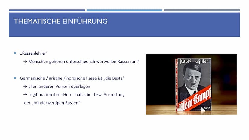 IDEOLOGIE DES NATIONALSOZIALISMUS
GFS-26.03.2019 - GGK -...
...-JI.I Name:
Klasse: J1.1
Datum: 26.03.2019
Rassenlehre / Sozialdarwinismus
● 