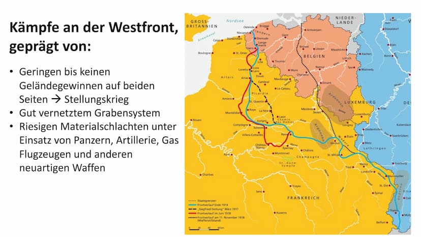 Der 1. Weltkrieg
1914-1918 Gliederung
Zahlen und Fakten
Hintergründe und Auslöser
• Die Kriegsparteien
• Verlauf des Krieges
Krieg im Westen