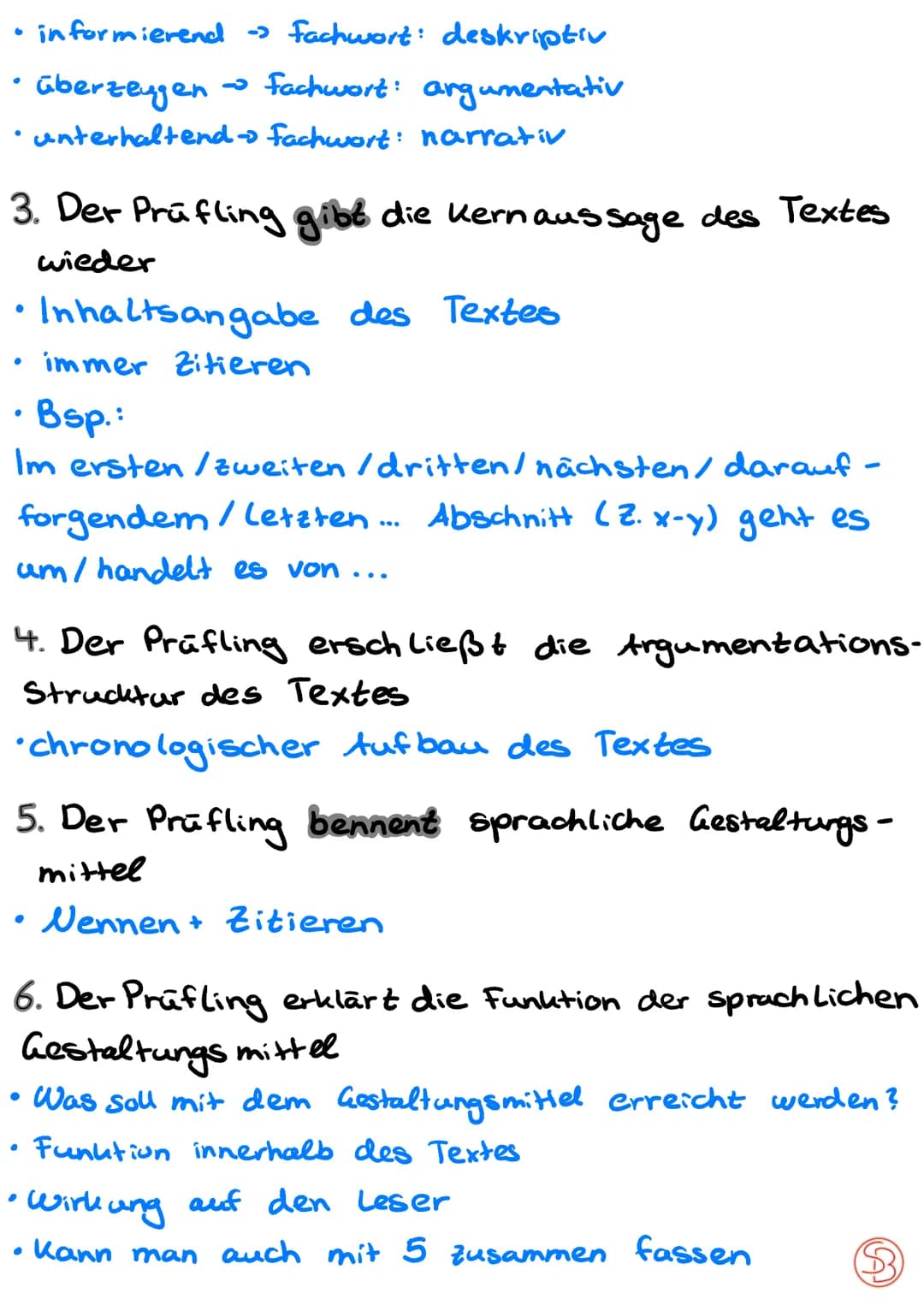 Sachtextanalyse
1. Der Prüfling benennt die Publikationsdaten, die
Textsorte und die Thematik
Publikationsdaten:
- Erscheinungsdatum
- Ersch