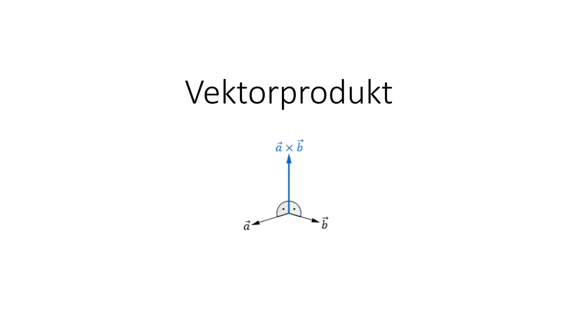 Vektorprodukt
axb
I
b 1. Einführung und Herleitung
2.
Gliederung
Definition
3. Anwendungen des Vektorprodukts
5.
4. Aufgaben (+ Lösungen)
Qu