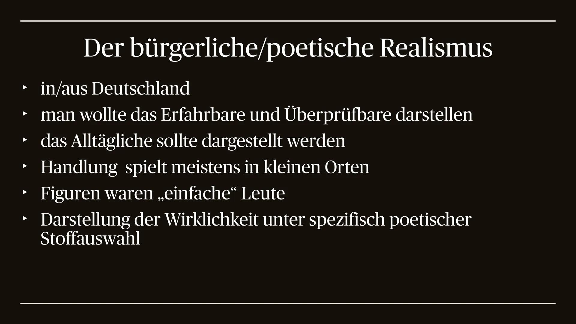 645
Der Realismus
1848 bis 1890 ,,Er ist die Widerspiegelung alles wirklichen Lebens, aller
wahren Kräfte und Interessen im Elemente der Kun