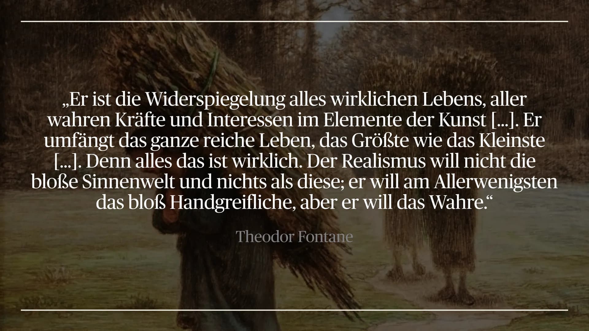 645
Der Realismus
1848 bis 1890 ,,Er ist die Widerspiegelung alles wirklichen Lebens, aller
wahren Kräfte und Interessen im Elemente der Kun