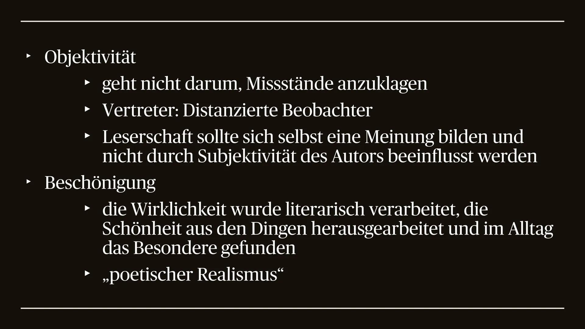 645
Der Realismus
1848 bis 1890 ,,Er ist die Widerspiegelung alles wirklichen Lebens, aller
wahren Kräfte und Interessen im Elemente der Kun