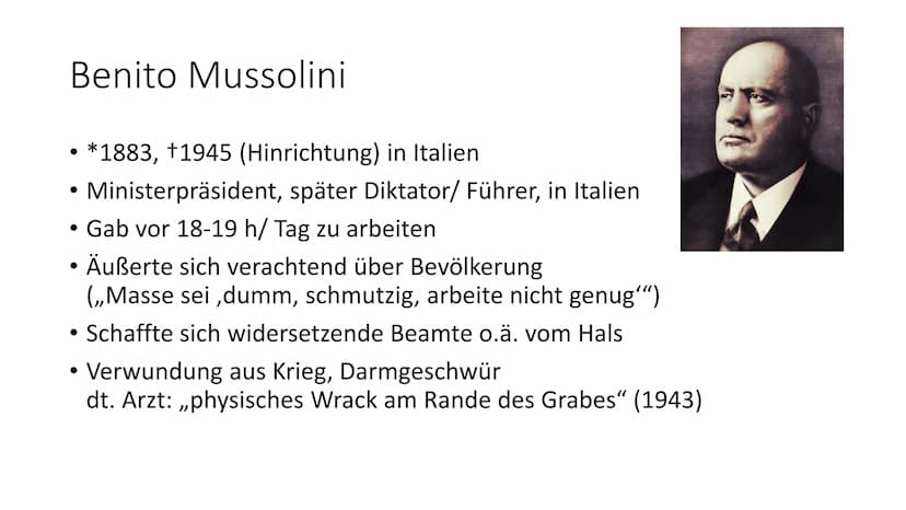 Faschismus in Italien
Florian Britsch Florian Britsch
Deutsch Basiskurs
Faschismus in Italien
Definition
Führerprinzip, Verbreitung von rech
