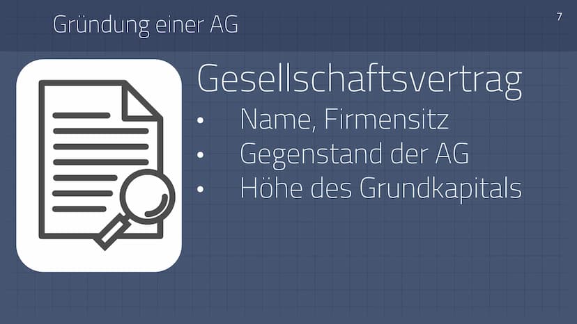 Aktiengesellschaft
1 Allgemeines & Überblick
●
●
2 Gründung einer AG
1. Vorgründergesellschaft (Festellung der Satzung gem. § 23 AktG
2. Vor