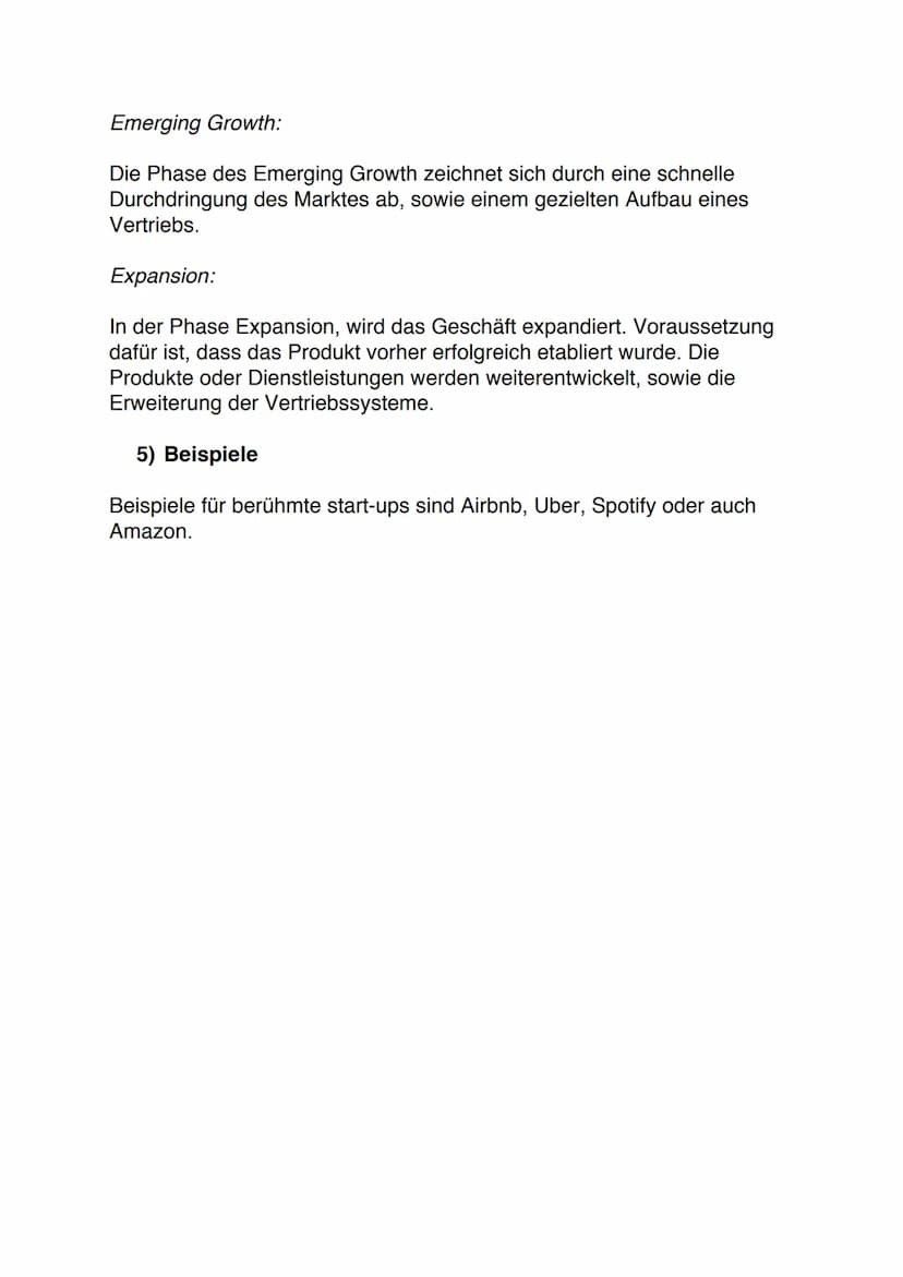 START-UPS Start-ups
1) Definition
Ein Start-Up ist eine kürzlich gegründete Firma. Im sogenannten
Lebenszyklus befindet sich ein Start-Up in