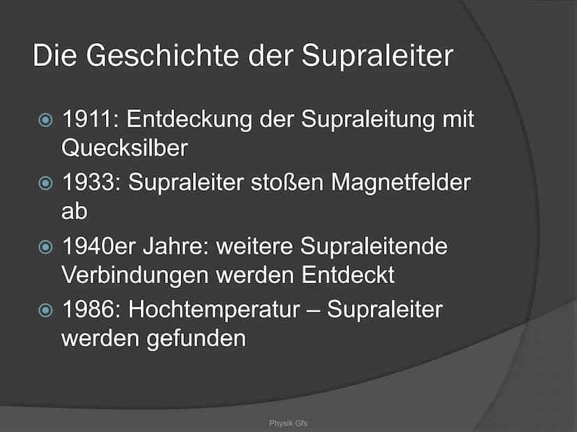 Physik-GFS
SUPRALEITER
Sind Supraleiter die optimale Lösung
für alle Energieprobleme? Gliederung
Was sind Supraleiter
Heike Kamerlingh Onnes