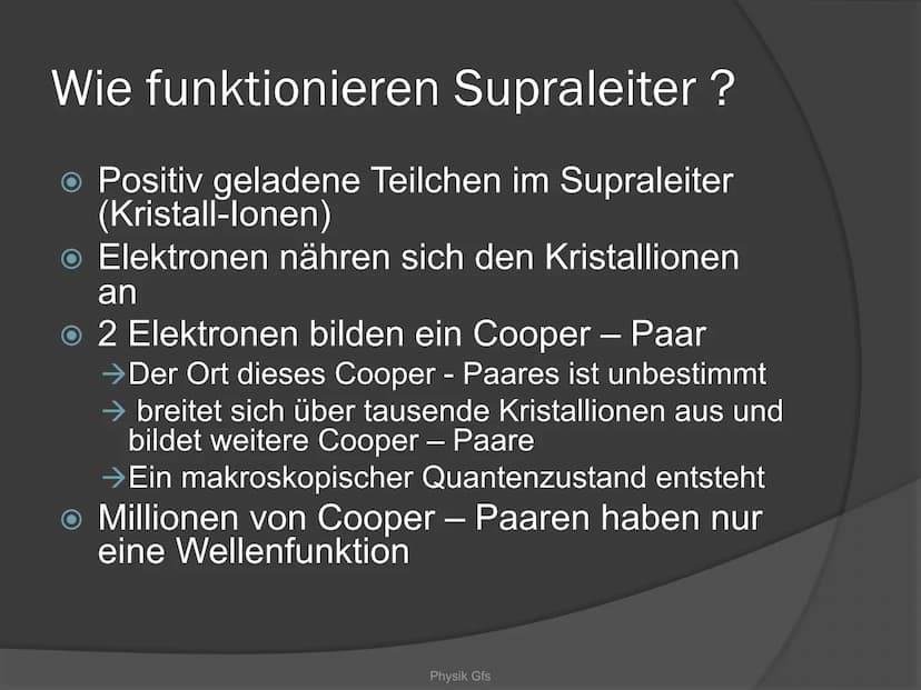 Physik-GFS
SUPRALEITER
Sind Supraleiter die optimale Lösung
für alle Energieprobleme? Gliederung
Was sind Supraleiter
Heike Kamerlingh Onnes