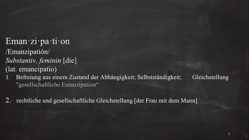 GFS-Geschichte
Antike
Kleopatra
- Mann
Wie und Wann begann die Emanzipation der Frau?
Die Rolle der Frau im Längsschnitt
Mittelalter
Jeanne 