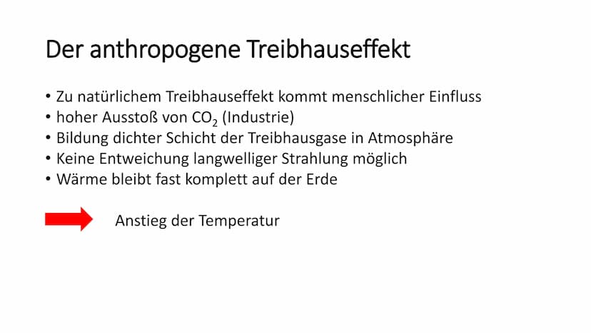 
<h2 id="natrlicherundanthropogenertreibhauseffekt">Natürlicher und anthropogener Treibhauseffekt</h2>
<p>Der Treibhauseffekt entsteht, wenn