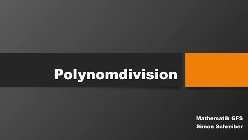 f(x)=x³ + 4x² - x − 4 Polynomdivision
Mathematik GFS
Simon Schreiber Gliederung
1. Wiederholung
-Was sind Nullstellen ?
-Wofür bestimmt man 