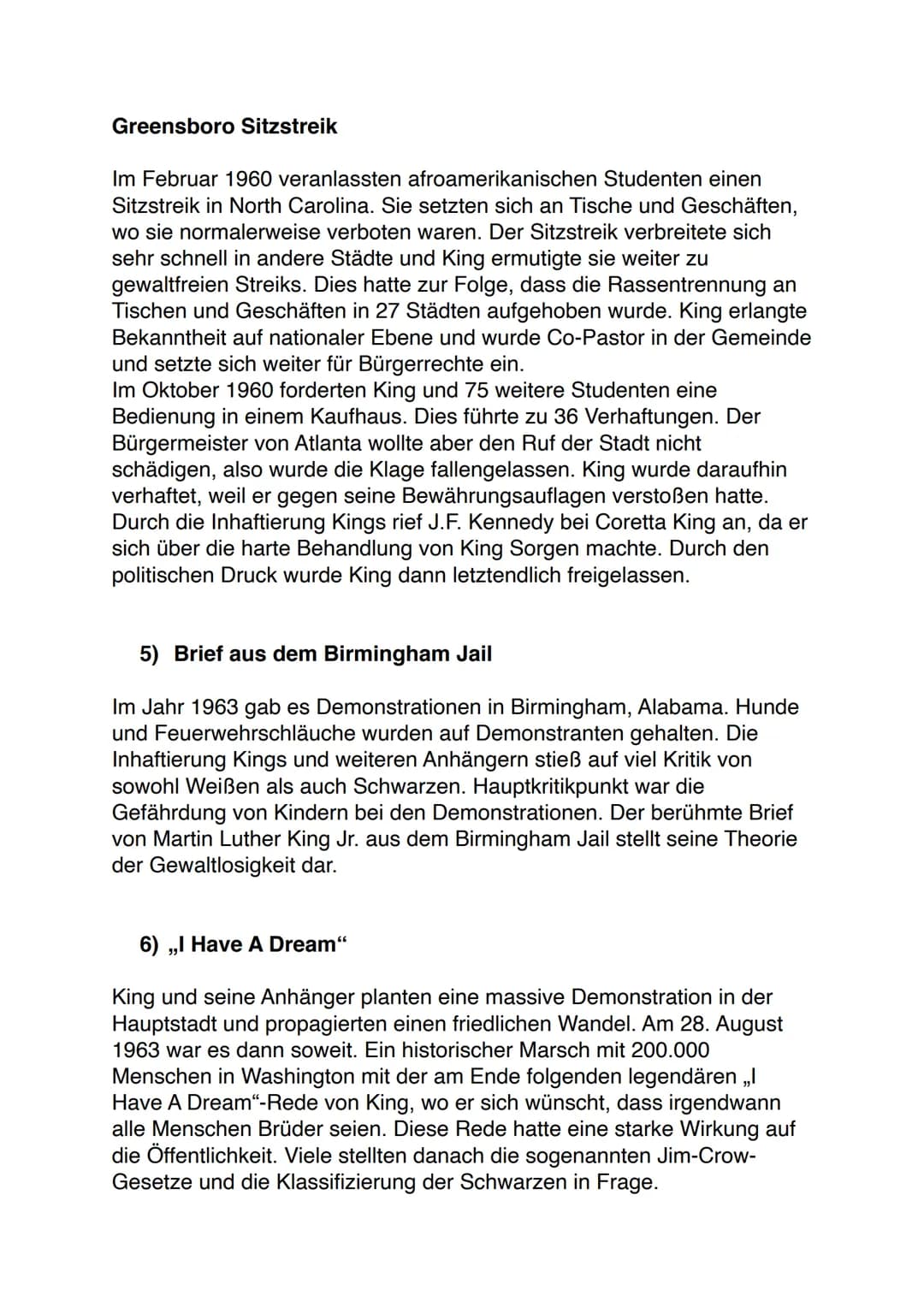 Martin Luther King Jr.
1) Wer war Martin Luther King Jr.?
Martin Luther King Jr. war der Anführer der Bürgerrechtsbewegung in
Amerika. Er wa