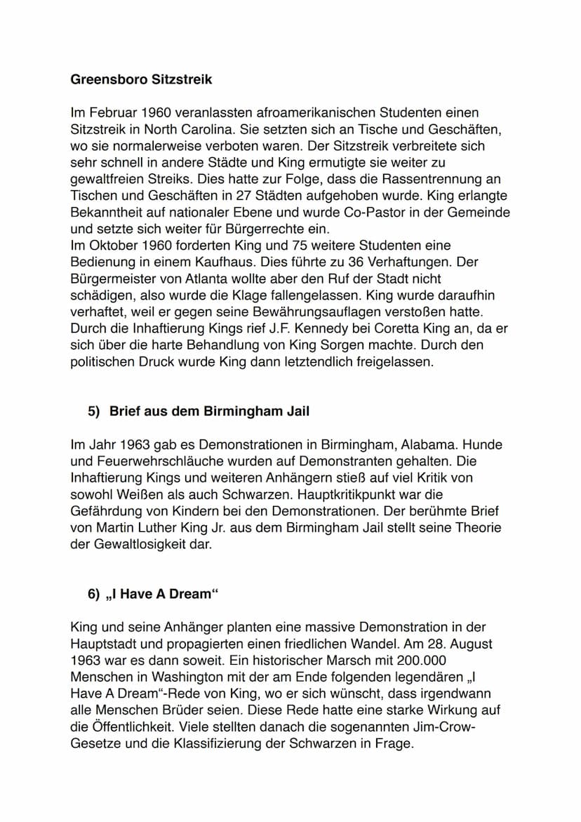 Martin Luther King Jr.
1) Wer war Martin Luther King Jr.?
Martin Luther King Jr. war der Anführer der Bürgerrechtsbewegung in
Amerika. Er wa