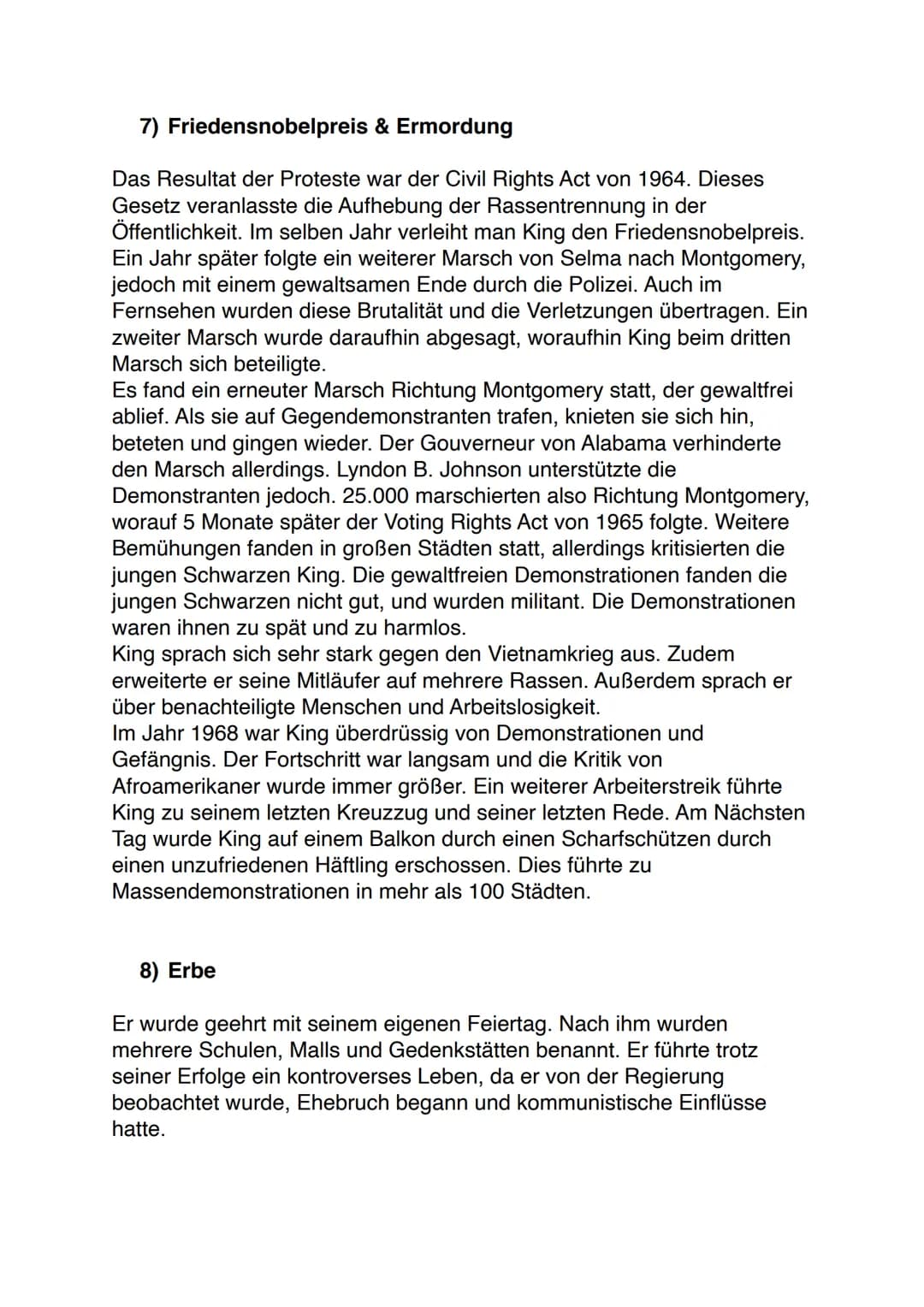 Martin Luther King Jr.
1) Wer war Martin Luther King Jr.?
Martin Luther King Jr. war der Anführer der Bürgerrechtsbewegung in
Amerika. Er wa