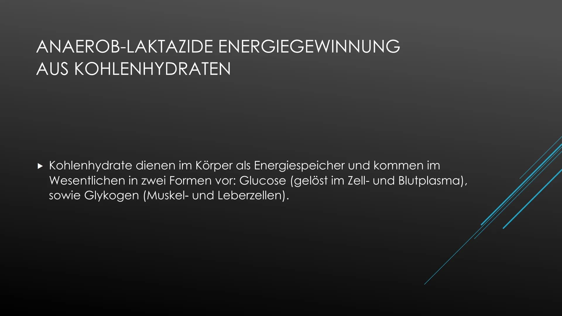 Energiegewinnungswege
Anaerob-alaktazide Energiegewinnung:
Jede Muskelzelle des Körpers verfügt über einen kleinen Vorrat an energiereichen 