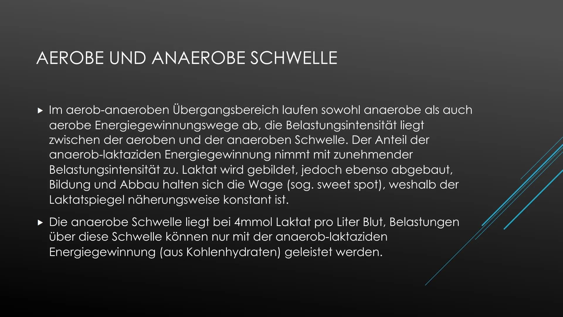 Energiegewinnungswege
Anaerob-alaktazide Energiegewinnung:
Jede Muskelzelle des Körpers verfügt über einen kleinen Vorrat an energiereichen 